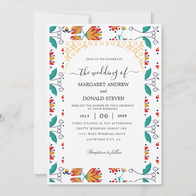 Invitación a la boda de honor indio (Anverso)