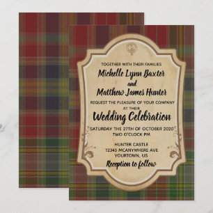 Invitación a la boda de Hunter Tartan