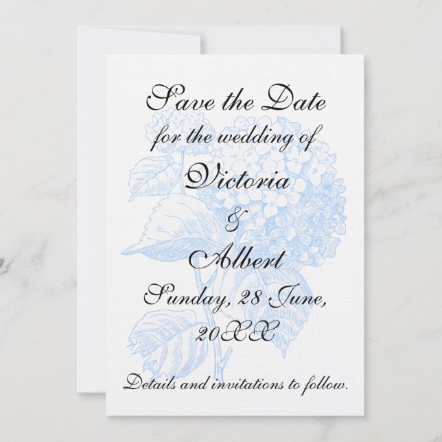 Invitación a la boda de Hydrangea (Anverso)