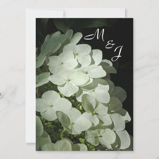Invitación a la boda de Hydrangea Blanca (Anverso)