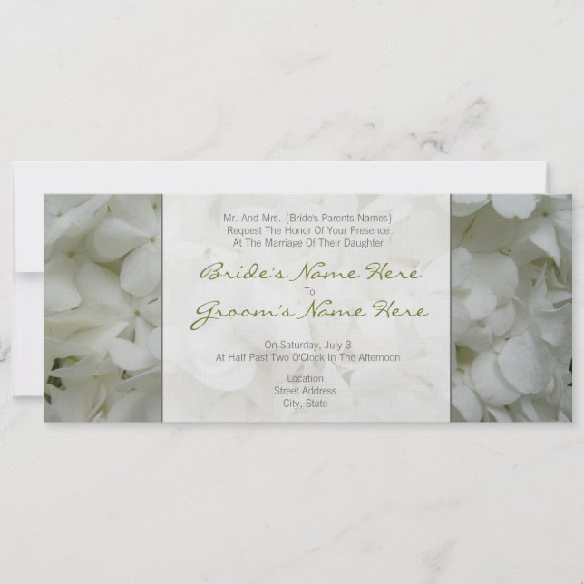 Invitación a la boda de Hydrangea - de los padres  (Anverso)