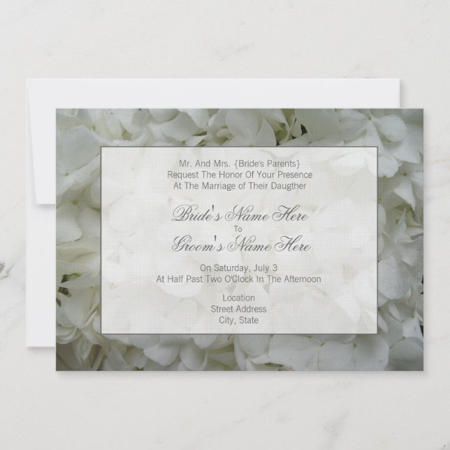 Invitación a la boda de Hydrangea - de los padres  (Anverso)