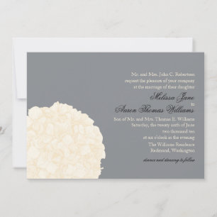 Invitación a la boda de Hydrangea - Gris
