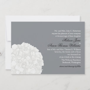Invitación a la boda de Hydrangea - Gris