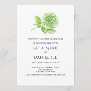 Invitación a la boda de Hydrangea Verde