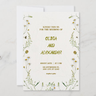 Invitación a la boda de Ilustracion acuarela flora