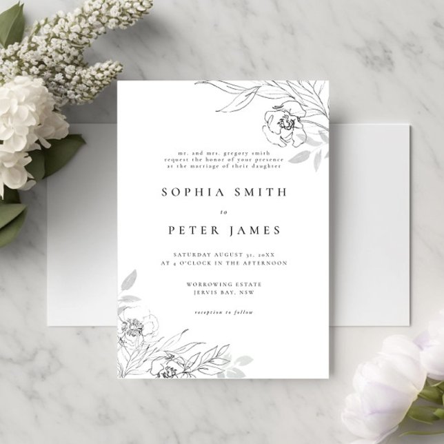 Invitación a la boda de Ilustracion botánico flora (Subido por el creador)