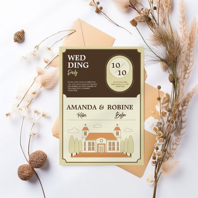 Invitación a la boda de Ilustracion de construcció (Subido por el creador)