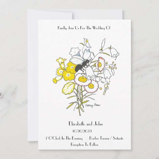 Invitación a la boda de Ilustracion ventilado capr (Anverso)