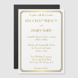 Invitación a la boda de imanes blancos en el Gran