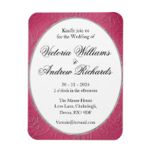 Invitación a la boda de imanes flexible rosa Rosa.