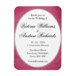 Invitación a la boda de imanes flexible rosa Rosa.