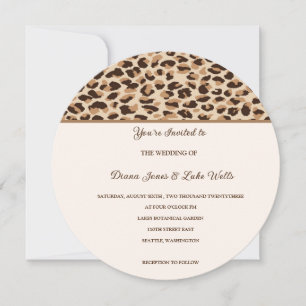 Invitación a la boda de impresión de leopardo