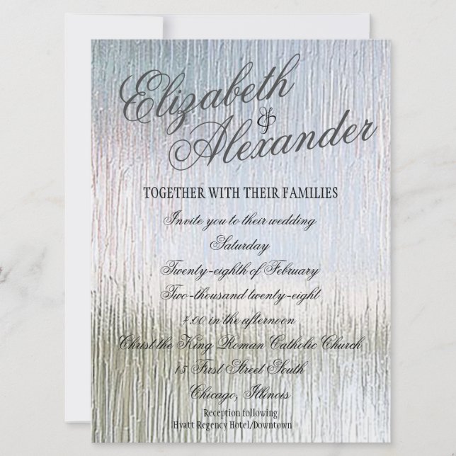 Invitación a la boda de indulgencia de plata (Anverso)