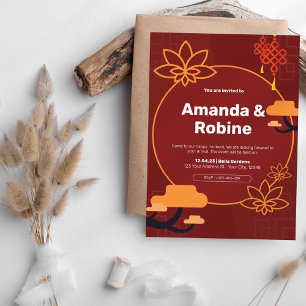 Invitación a la boda de inspiración asiática