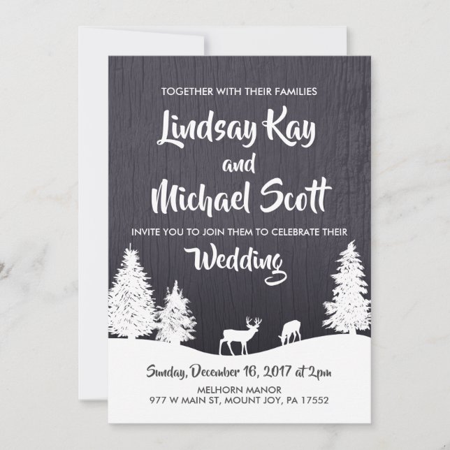 Invitación a la boda de invierno (Anverso)