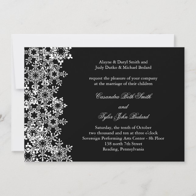 Invitación a la boda de invierno (Anverso)