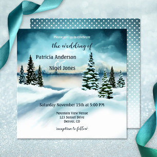 Invitación a la boda de invierno acuarela