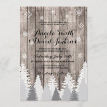 Invitación a la boda de invierno Árbol forestal de