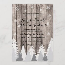 Invitación a la boda de invierno Árbol forestal de