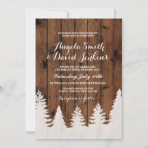 Invitación a la boda de invierno Árbol forestal de