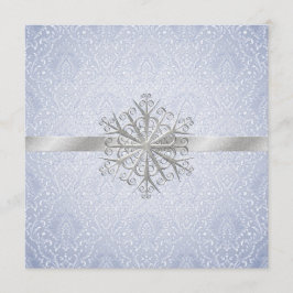 Invitación a la boda de invierno azul cristal