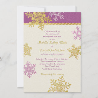 Invitación a la boda de invierno con copo de nieve