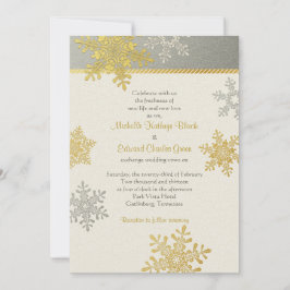 Invitación a la Boda de Invierno con Copo de Nieve