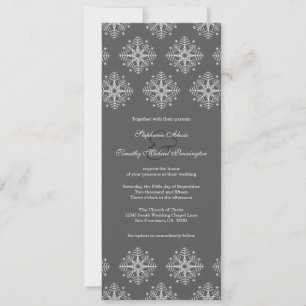 Invitación a la boda de invierno con copos de niev