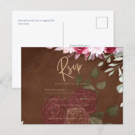 Invitación a la boda de invierno con flores de bor