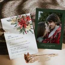 Invitación a la boda de invierno con Pine Floral p