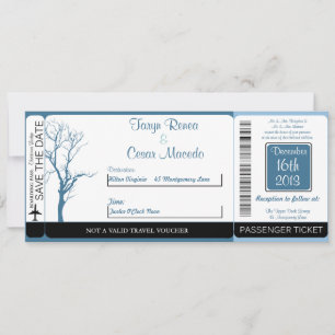 Invitación a la boda de invierno con tarjeta de em