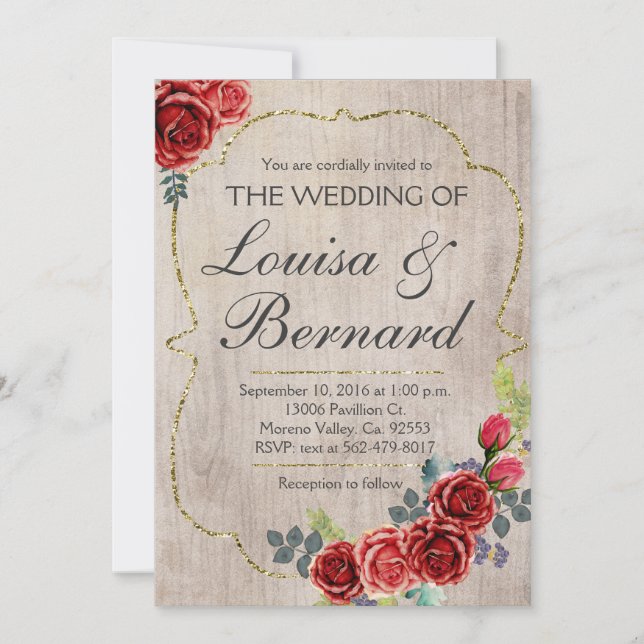 Invitación a la boda de invierno de Boho Rústico n (Anverso)