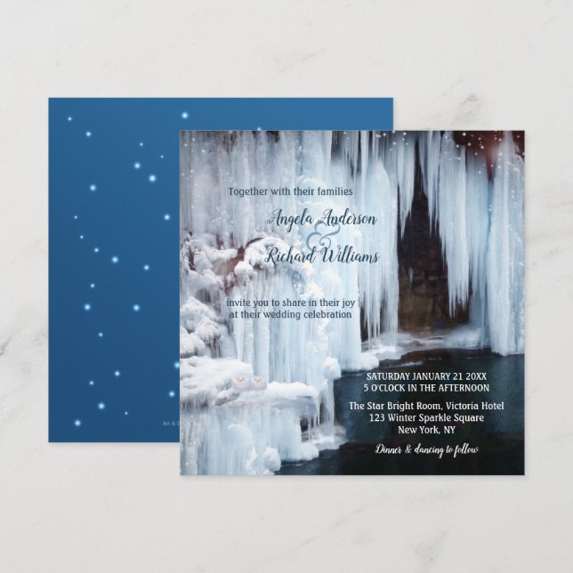 Invitación a la Boda de Invierno de Ciclos de Espu (Anverso / Reverso)