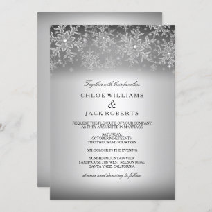 Invitación a la boda de invierno de Crystal Snowfl