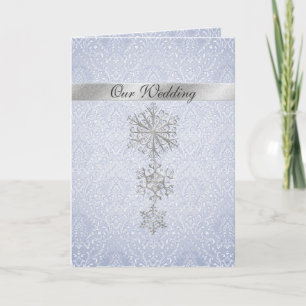 Invitación a la Boda de Invierno de Damasco Azul y