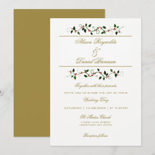 Invitación a la boda de invierno de feriados navid