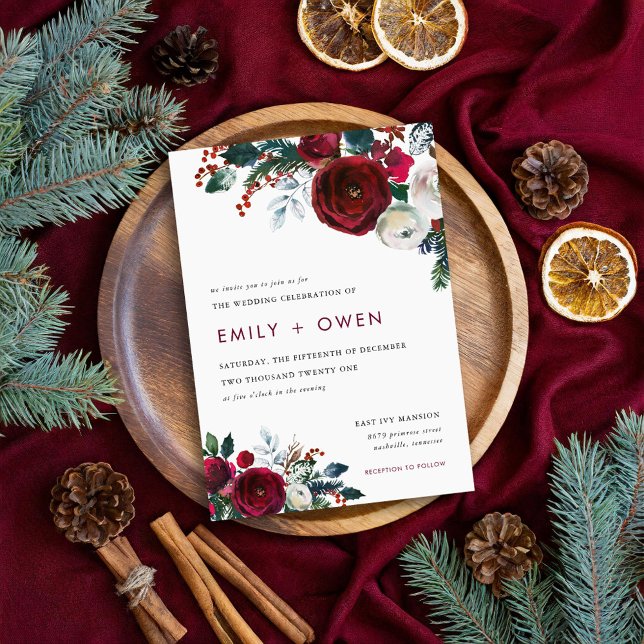 Invitación a la boda de invierno de Holly y Pine (Subido por el creador)