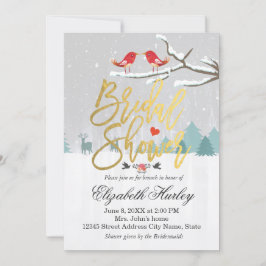 Invitación a la boda de invierno de la nieve Escen