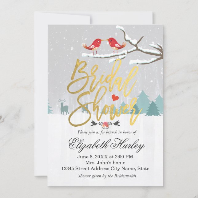 Invitación a la boda de invierno de la nieve Escen (Anverso)