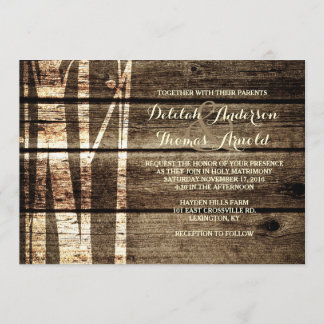 Invitación a la boda de invierno de los Birch Tree