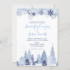 Invitación a la boda de invierno de los copos de n
