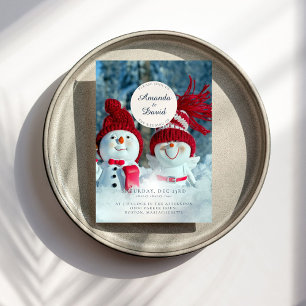 Invitación a la boda de invierno de pareja de Snow