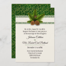 Invitación a la boda de invierno de Pine Cones