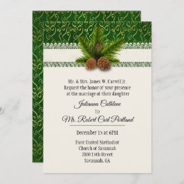 Invitación a la boda de invierno de Pine Cones