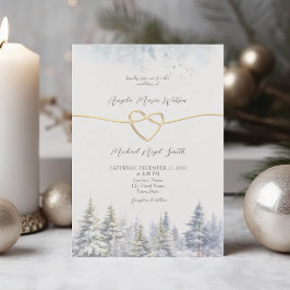 Invitación a la boda de invierno de Pine Trees