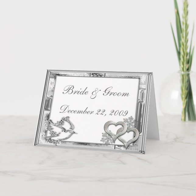 Invitación a la boda de invierno de plata (Anverso)