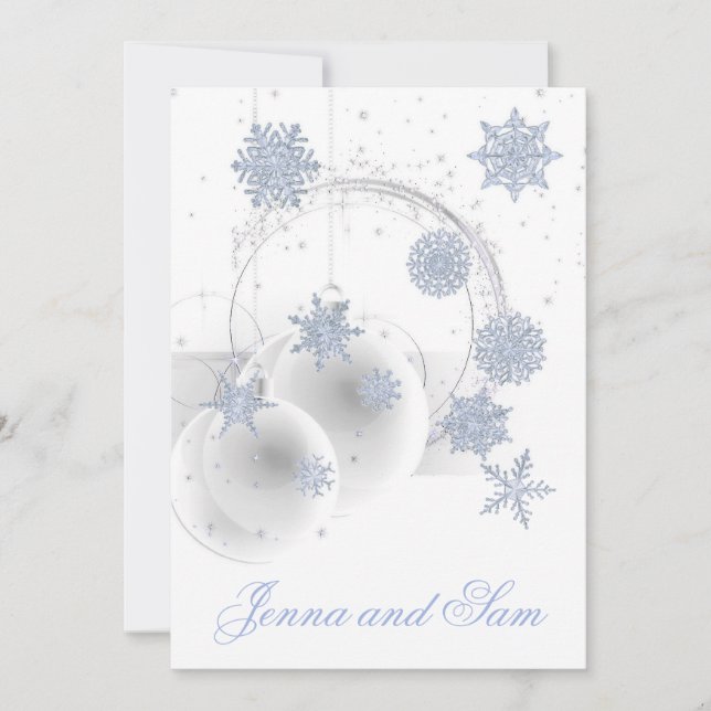 Invitación a la boda de invierno de vacaciones hie (Anverso)