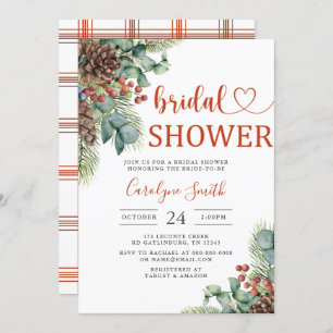Invitación a la boda de invierno, ducha de novias 