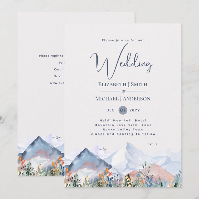 Invitación a la Boda de Invierno en la Escena de l (Anverso / Reverso)